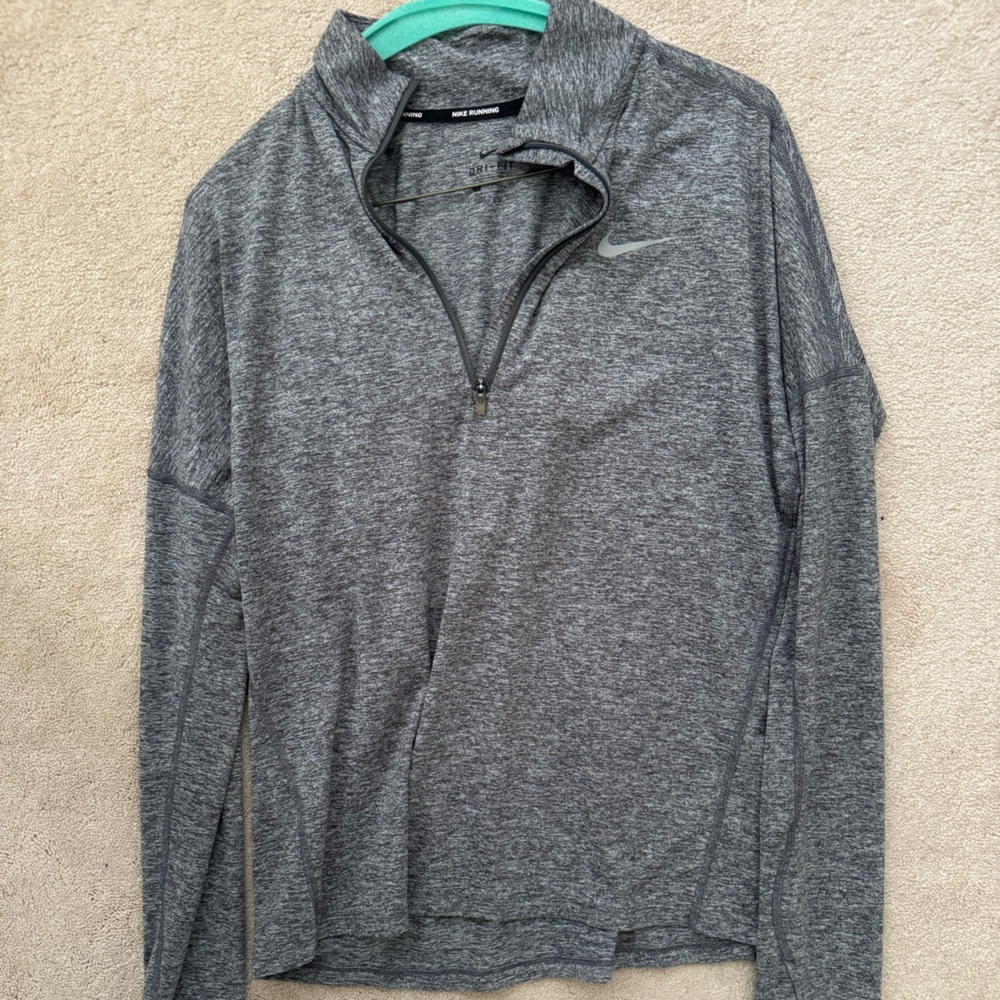 Nike running quarter zip, grey, worn once, size small, excellent condition